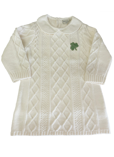 Kids' Cable Dress with Shamrock